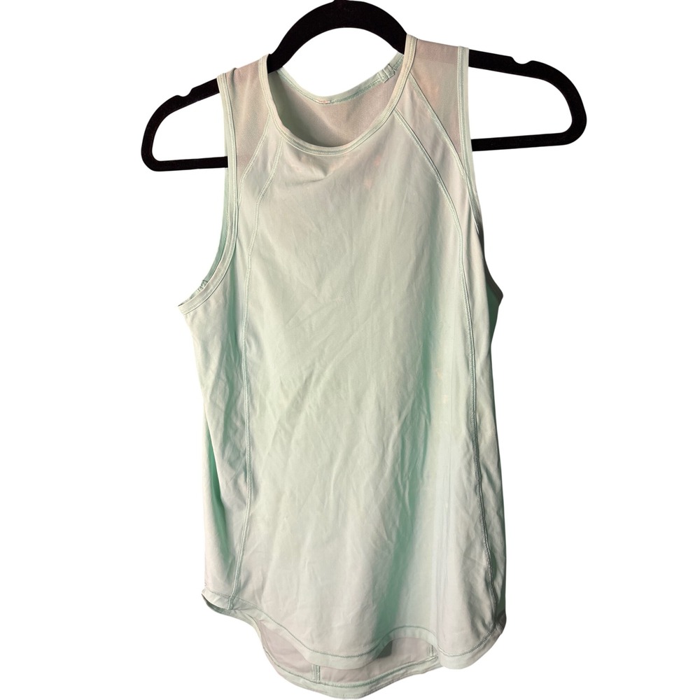 Flawed -Lululemon Sculpt Tank Top Mint Green Mesh Back  Sleeveless Women Size 6